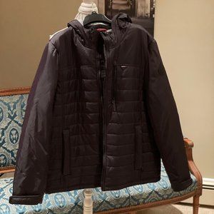 Men's Black Puffer Coat with Hood